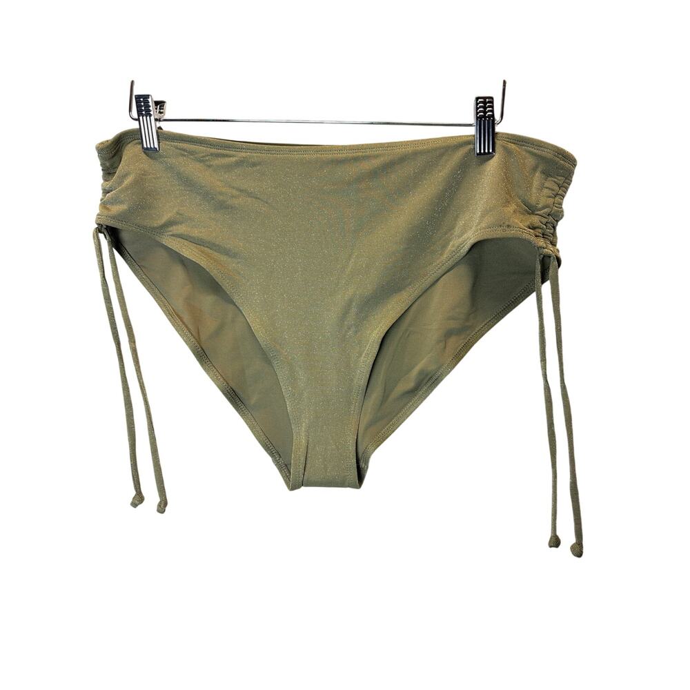 Old Navy Mid-Rise Side-Tie Shine Bikini Swim Bottoms Kombu size XL